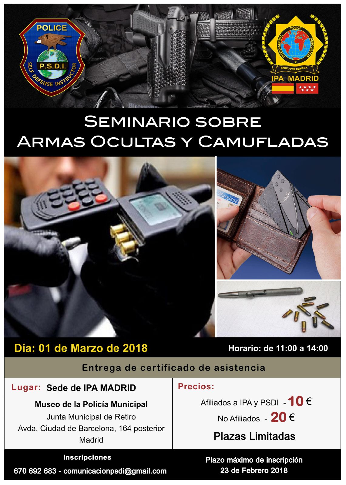 Seminario sobre armas ocultas y camufladas